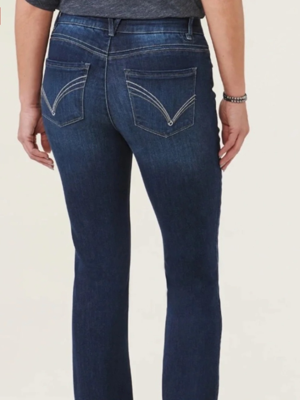 "Ab"solution High Rise Cascading "D" Itty Bitty Bootcut Jeans